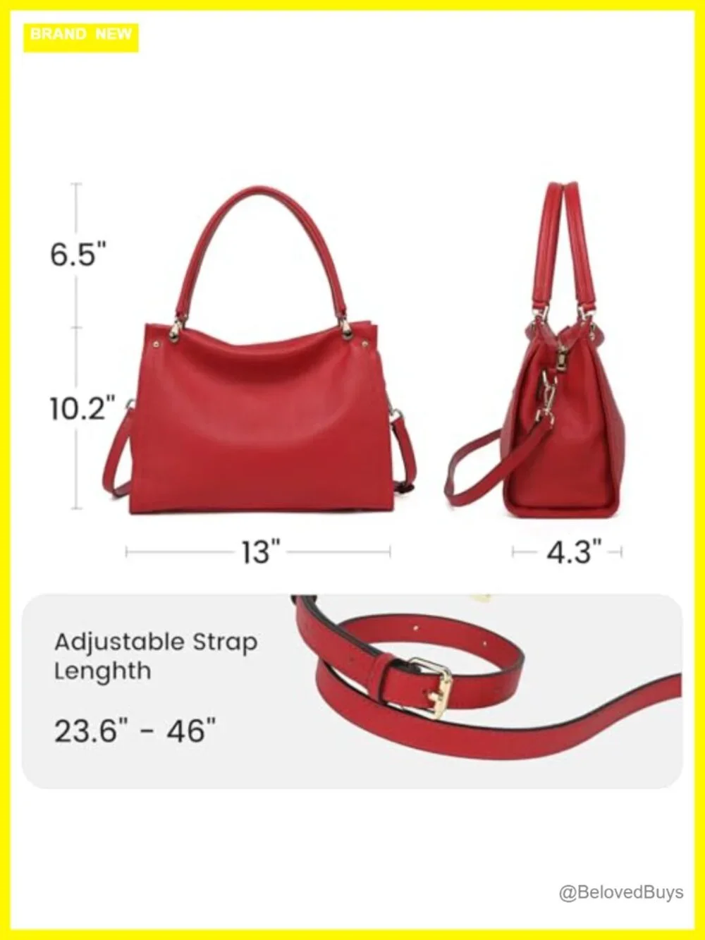 Genuine Leather Tote Handbag for Women - Soft Satchel Shoulder Hobo Bag